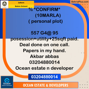 Residential Plot for Sale in Bahria Orchard, Lahore - (BP-258093)