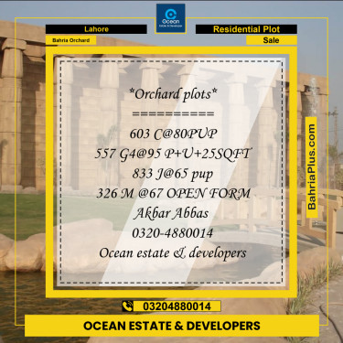 Residential Plot for Sale in Bahria Orchard, Lahore - (BP-258094)