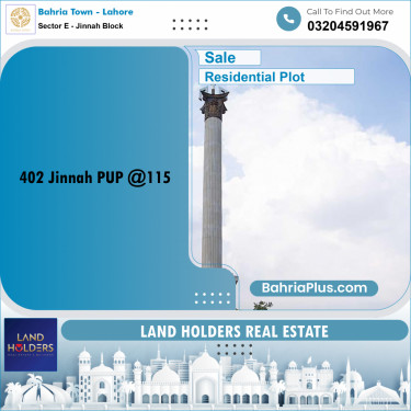 5 Marla Residential Plot for Sale in Sector E - Jinnah Block -  Bahria Town, Lahore - (BP-258109)