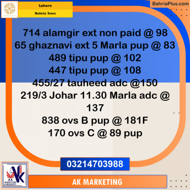 Residential Plot for Sale in Bahria Town, Lahore - (BP-258120)