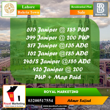 Residential Plot for Sale in Bahria Town, Lahore - (BP-258131)