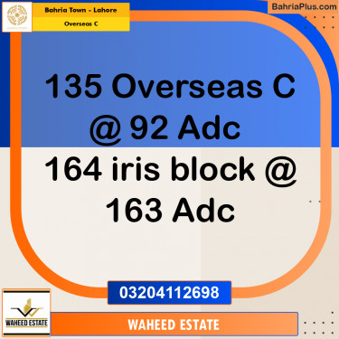 5 Marla Residential Plot for Sale in Overseas C -  Bahria Town, Lahore - (BP-258143)