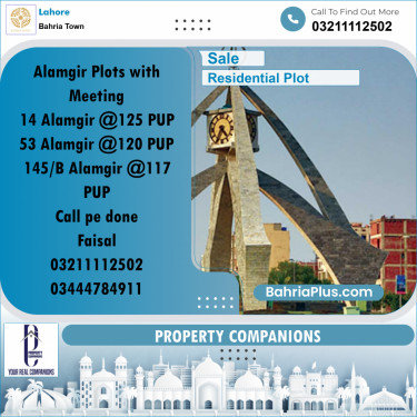 Residential Plot for Sale in Bahria Town, Lahore - (BP-258174)