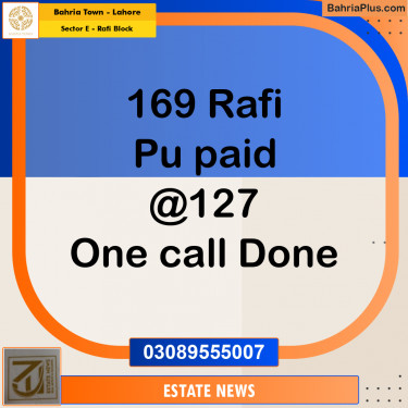 Residential Plot for Sale in Sector E - Rafi Block -  Bahria Town, Lahore - (BP-258175)