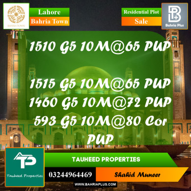 5 Marla Residential Plot for Sale in Bahria Town, Lahore - (BP-258180)