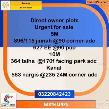Residential Plot for Sale in Bahria Town, Lahore - (BP-258183)