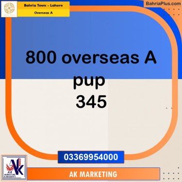 1 Kanal Residential Plot for Sale in Overseas A -  Bahria Town, Lahore - (BP-258194)