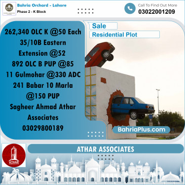 5 Marla Residential Plot for Sale in Phase 2 - K Block -  Bahria Orchard, Lahore - (BP-258205)