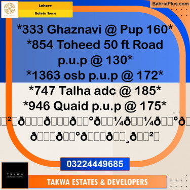 Residential Plot for Sale in Bahria Town, Lahore - (BP-258231)
