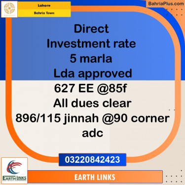 Residential Plot for Sale in Bahria Town, Lahore - (BP-258292)