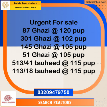 10 Marla Residential Plot for Sale in Sector F - Ghazi Block -  Bahria Town, Lahore - (BP-258320)