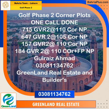 10 Marla Residential Plot for Sale in Golf Phase 2 -  Bahria Town, Lahore - (BP-258463)