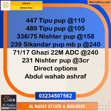 Residential Plot for Sale in Bahria Town, Lahore - (BP-258476)