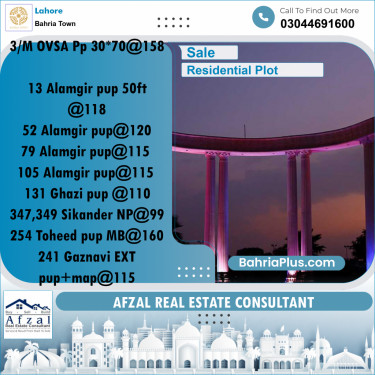 Residential Plot for Sale in Bahria Town, Lahore - (BP-258499)
