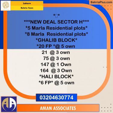 5 Marla Residential Plot for Sale in Bahria Town, Lahore - (BP-258518)