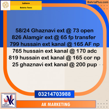Residential Plot for Sale in Bahria Town, Lahore - (BP-258522)