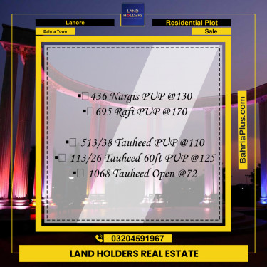 Residential Plot for Sale in Bahria Town, Lahore - (BP-258528)