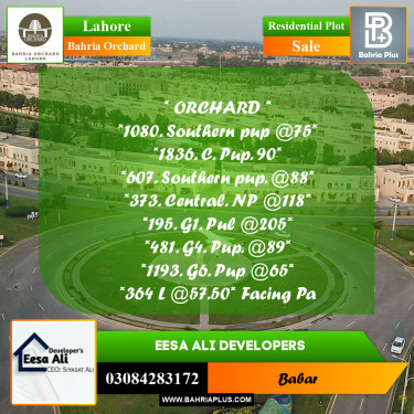 Residential Plot for Sale in Bahria Orchard, Lahore - (BP-258561)