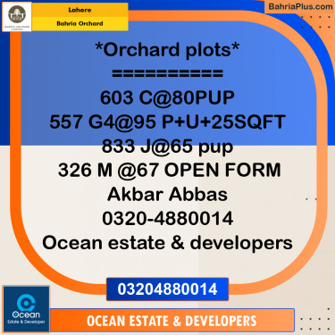 Residential Plot for Sale in Bahria Orchard, Lahore - (BP-258585)
