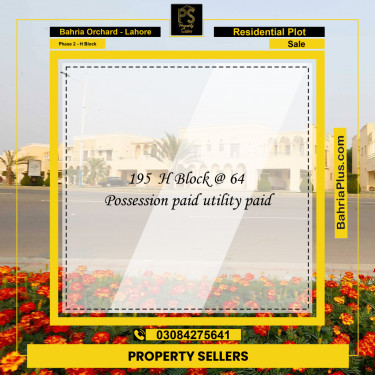 8 Marla Residential Plot for Sale in Phase 2 - H Block -  Bahria Orchard, Lahore - (BP-258610)