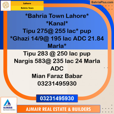 Residential Plot for Sale in Bahria Town, Lahore - (BP-258665)