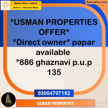 10 Marla Residential Plot for Sale in Sector F - Ghaznavi Block -  Bahria Town, Lahore - (BP-258668)