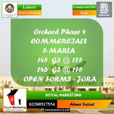Commercial Plot for Sale in Bahria Orchard, Lahore - (BP-258675)