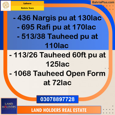Residential Plot for Sale in Bahria Town, Lahore - (BP-258763)