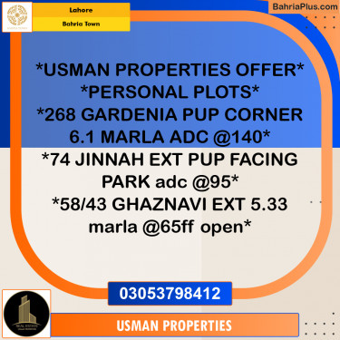 Residential Plot for Sale in Bahria Town, Lahore - (BP-258781)
