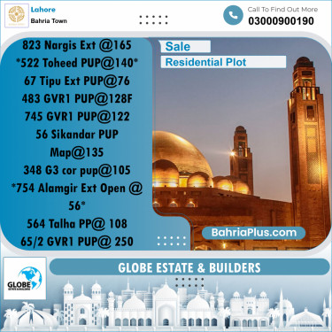 Residential Plot for Sale in Bahria Town, Lahore - (BP-258797)