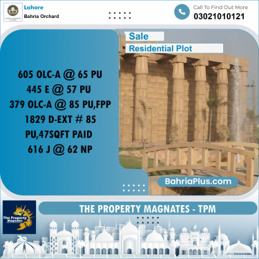 Residential Plot for Sale in Bahria Orchard, Lahore - (BP-258804)