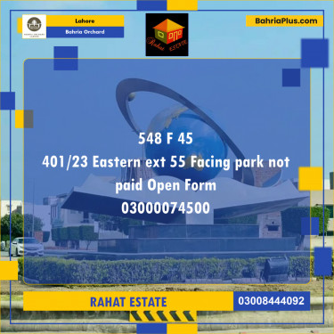 5 Marla Residential Plot for Sale in Bahria Orchard, Lahore - (BP-258822)