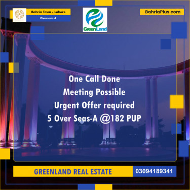 10 Marla Residential Plot for Sale in Overseas A -  Bahria Town, Lahore - (BP-258823)