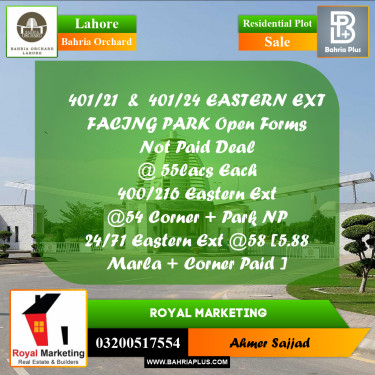 Residential Plot for Sale in Bahria Orchard, Lahore - (BP-258840)