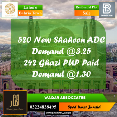 Residential Plot for Sale in Bahria Town, Lahore - (BP-258857)