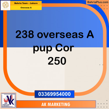 13 Marla Residential Plot for Sale in Overseas A -  Bahria Town, Lahore - (BP-258908)