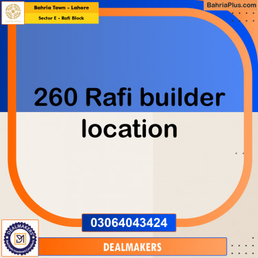 10 Marla Residential Plot for Sale in Sector E - Rafi Block -  Bahria Town, Lahore - (BP-258911)
