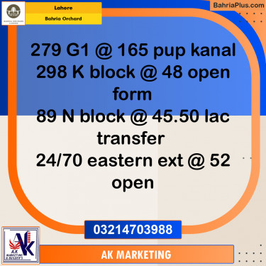 Residential Plot for Sale in Bahria Orchard, Lahore - (BP-258936)