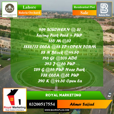 Residential Plot for Sale in Bahria Orchard, Lahore - (BP-258943)