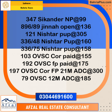 Residential Plot for Sale in Bahria Town, Lahore - (BP-258955)