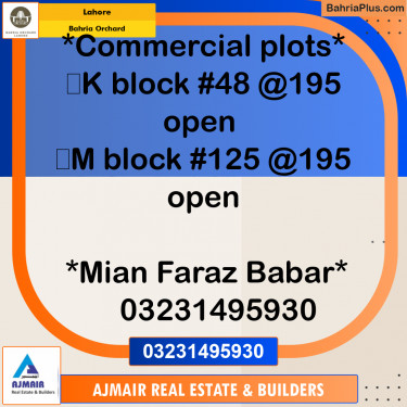 Commercial Plot for Sale in Bahria Orchard, Lahore - (BP-258977)