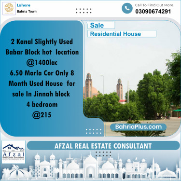 Residential House for Sale in Bahria Town, Lahore - (BP-259006)