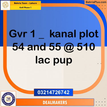 1 Kanal Residential Plot for Sale in Golf Phase 1 -  Bahria Town, Lahore - (BP-259133)