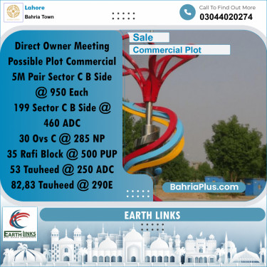5 Marla Commercial Plot for Sale in Bahria Town, Lahore - (BP-259159)