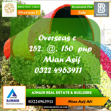 Residential Plot for Sale in Overseas C -  Bahria Town, Lahore - (BP-259180)