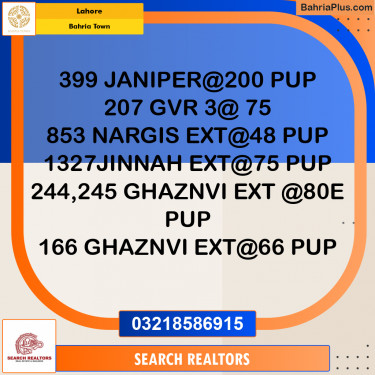 Residential Plot for Sale in Bahria Town, Lahore - (BP-259263)