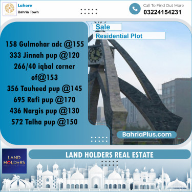 Residential Plot for Sale in Bahria Town, Lahore - (BP-259315)
