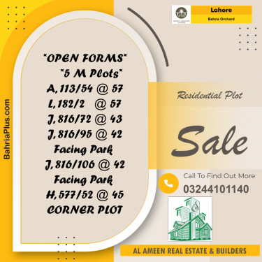 Residential Plot for Sale in Bahria Orchard, Lahore - (BP-259327)