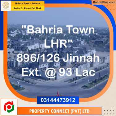 5 Marla Residential Plot for Sale in Sector E - Jinnah Ext. Block -  Bahria Town, Lahore - (BP-259363)