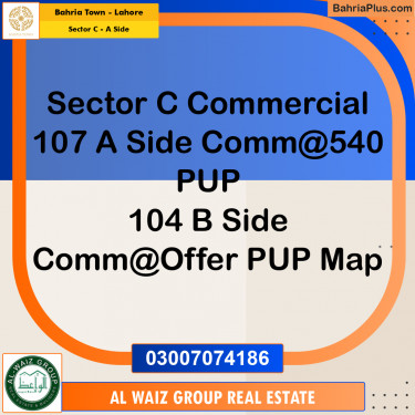 5 Marla Commercial Plot for Sale in Sector C - A Side -  Bahria Town, Lahore - (BP-259409)